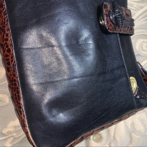 Brahmin Black w/Brown Croc Trim - Picture 15 of 17
